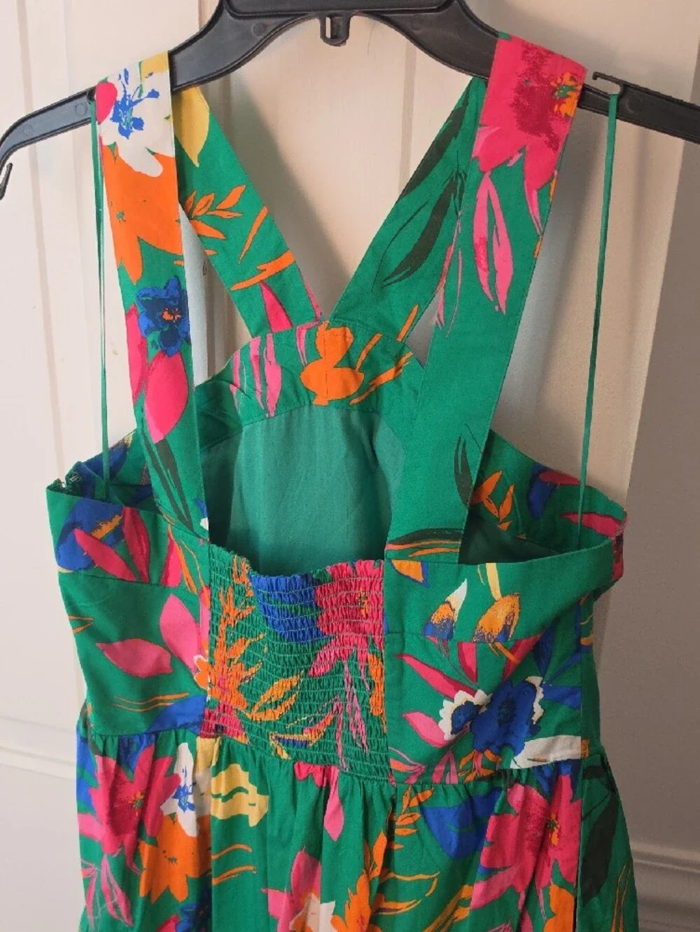J. Crew Green Tropical Floral Maxi Dress